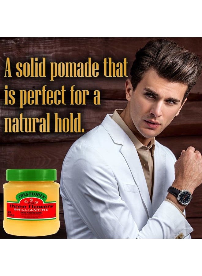 Three Flowers - Solid Brilliantine Pomade, Men Hair Styling, 2 pack - Image 1