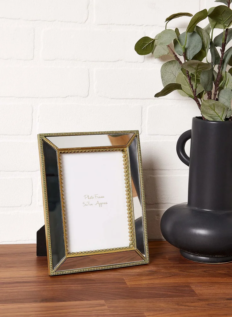 Noire Edit "5X7"" Ornate Photo Frame With Mirrored Panels In Mail Order Packaging"
