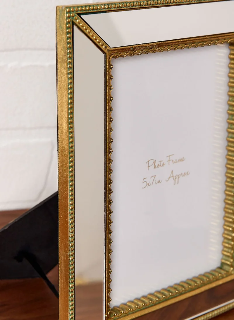 Noire Edit "5X7"" Ornate Photo Frame With Mirrored Panels In Mail Order Packaging"