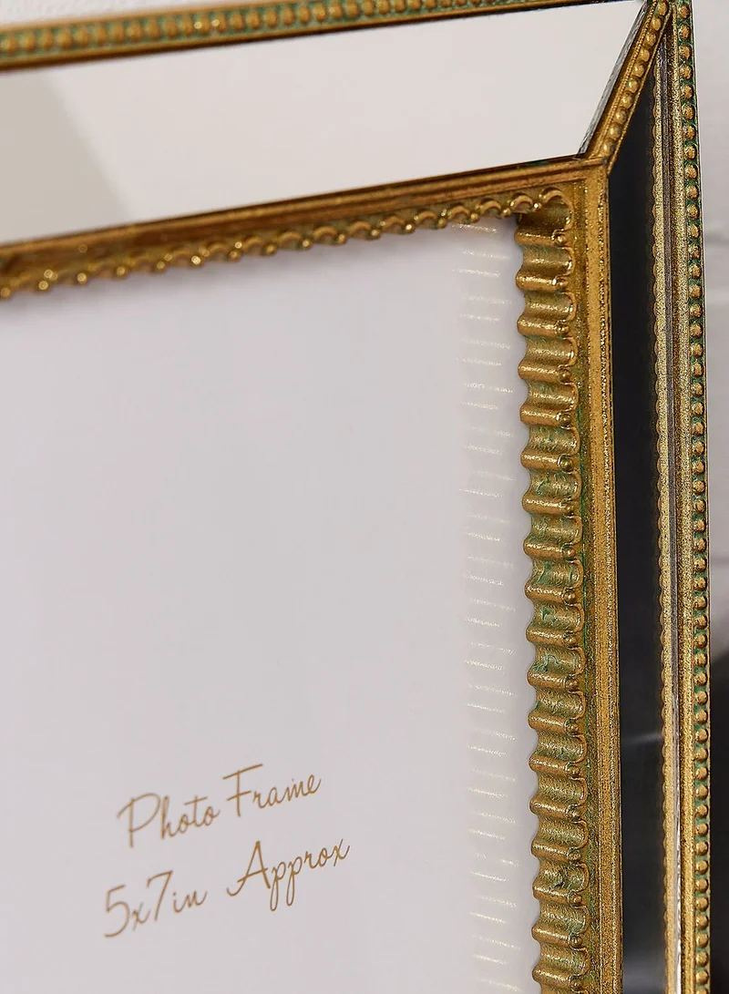 Noire Edit "5X7"" Ornate Photo Frame With Mirrored Panels In Mail Order Packaging"