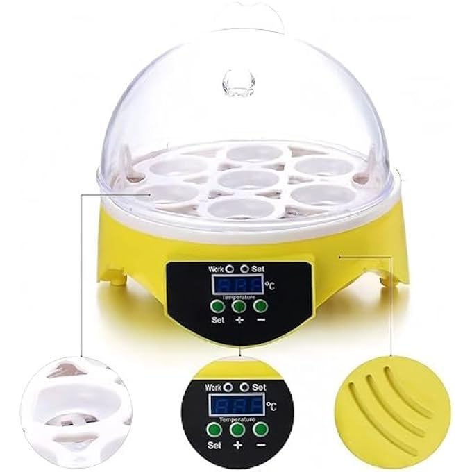 ريحني حاضنة البيض شبه الآلية 7 بيض هاشر ديجيتال ABS Yellow Incubator دليل المستخدم - Image 5