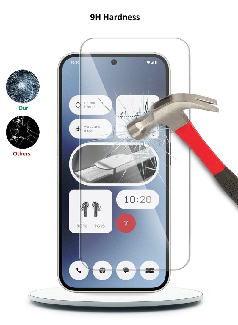 Techie 2 Pack HD Tempered Glass Screen Protector for Nothing Phone 2a - Anti Reflection Anti Bubbles 9H Hardness 0.33 mm Rounded Edges Easy Installation - Image 2