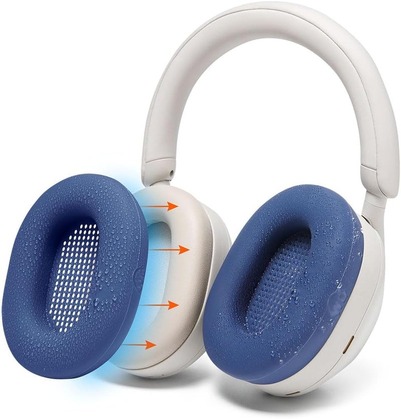 SweatZ XM5 - Protective Headphone Ear Covers for Sony WH1000XM5 by | Only Compatible with Sony XM5 Over Ear Headphones | Sweatproof & Easily Washable | Blue - Image 1