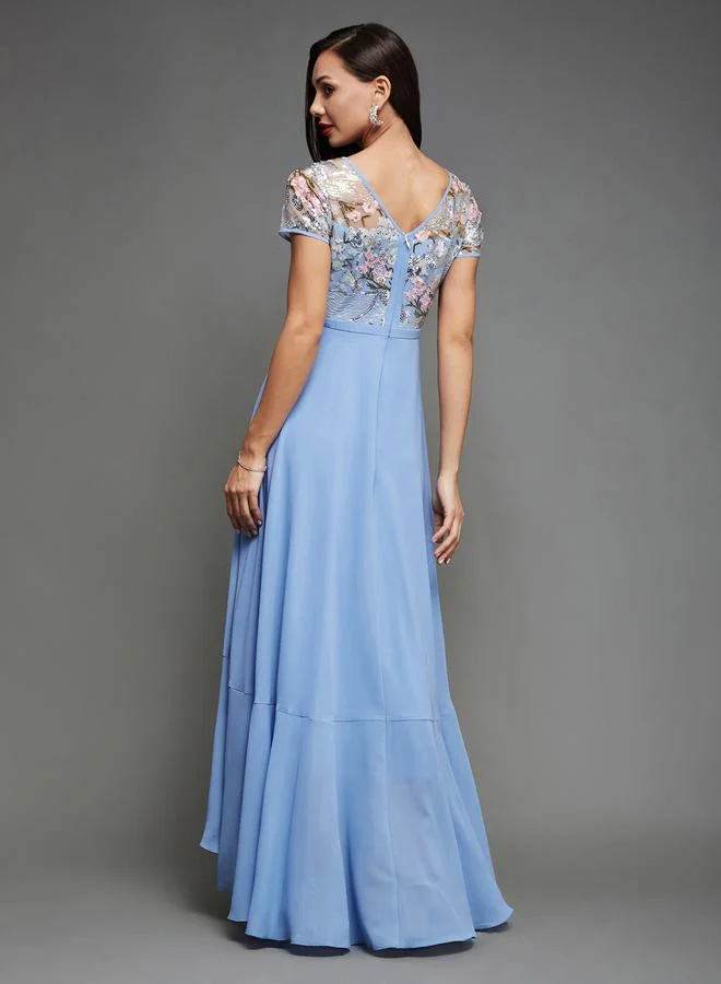 Miss Chase Miss Chase Embellished High Low Hem Midi Dress
