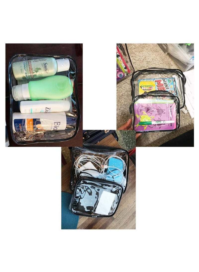 حقيبة مستحضرات تجميل شفافة مكونة من 3 قطع، حقيبة مستحضرات تجميل بلاستيكية شفافة بسحاب من مادة البولي فينيل كلوريد - Image 5