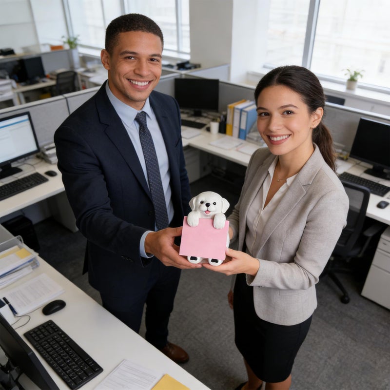 HORTIX Dog Pop-up Sticky Note Dispenser, Includes 1 Pad of 3x3 in Super Sticky Notes, 100 Sheets, Resin Cute Handmade Desk Holder for Office & Home - Image 5