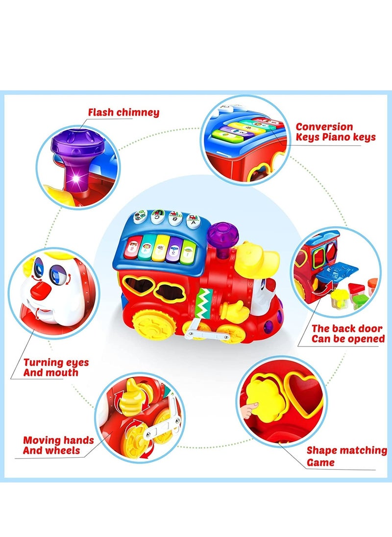 BAYBEE Electronic Musical Train Toys For Kids, Baby Toy Electric Train With Music Light Piano Fruit Shape Sorting Toys Learning Educational Toy Train Musical Toys For Baby Toddlers 1+Years Boy Girl  - Image 4