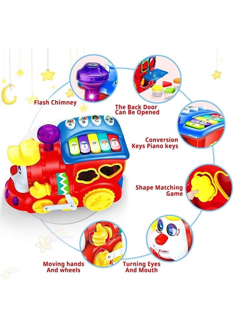 BAYBEE Electronic Musical Train Toys For Kids, Baby Toy Electric Train With Music Light Piano Fruit Shape Sorting Toys Learning Educational Toy Train Musical Toys For Baby Toddlers 1+Years Boy Girl  - Image 5