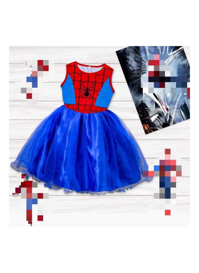 Y&D - Princess Spider Costumes for Girls with Hero Mask Gohst Kids Fancy Dress Outfit Carnival Masqurade Party 130CM 6 to 7 Years Old - Image 1