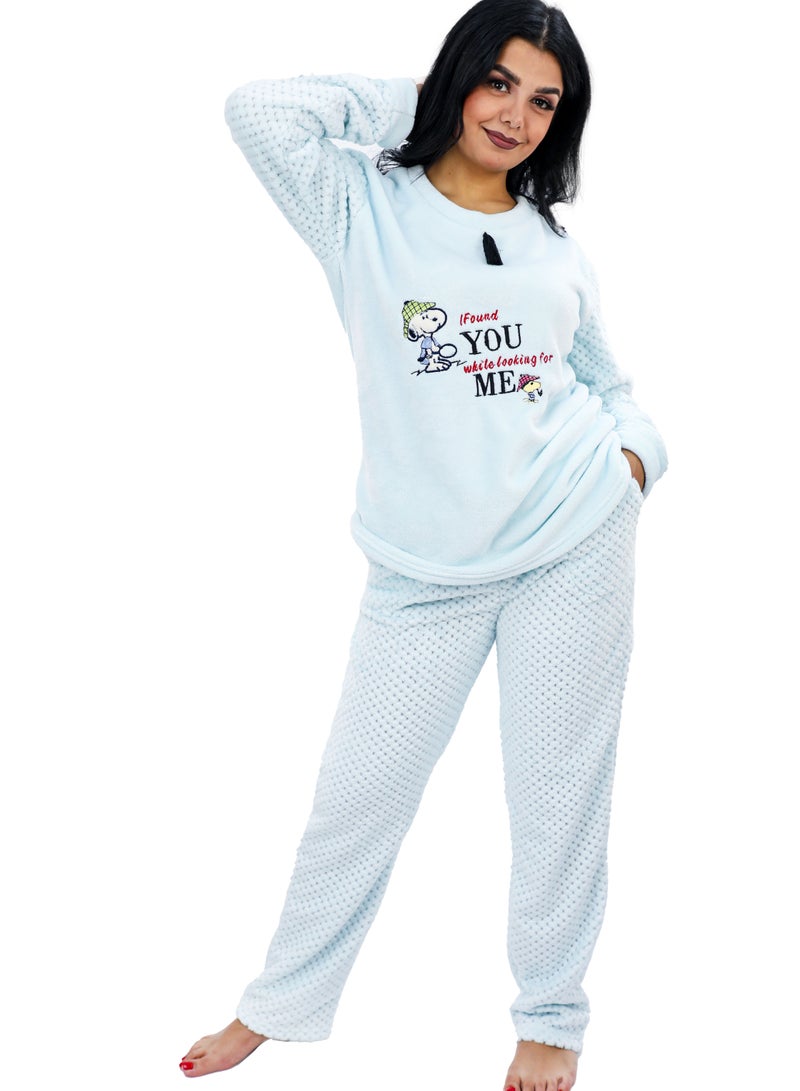 Dadoush Women's casual fur pajama, super soft material for added warmth and elegance  - Image 1