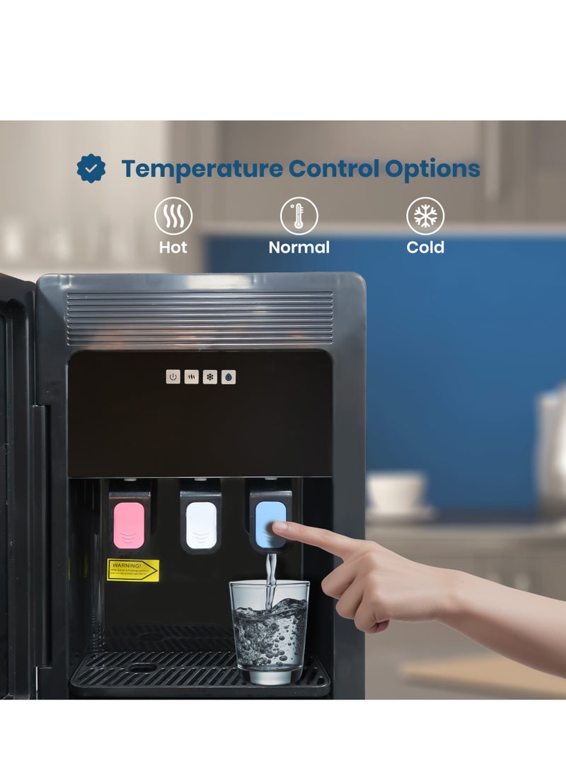 Jinou - Water Dispenser Bottom Loading - Made with Premium Quality Food Grade Material & Food Grade Plastic - Water Cooler Dispenser for Home & Office (Black) - Image 1