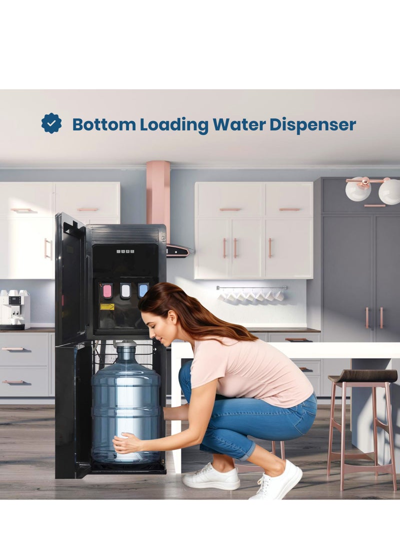 Jinou - Water Dispenser Bottom Loading - Made with Premium Quality Food Grade Material & Food Grade Plastic - Water Cooler Dispenser for Home & Office (Black) - Image 1