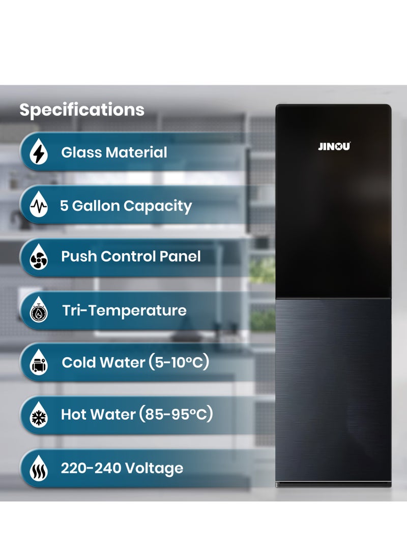 Jinou - Water Dispenser Bottom Loading - Made with Premium Quality Food Grade Material & Food Grade Plastic - Water Cooler Dispenser for Home & Office (Black) - Image 1