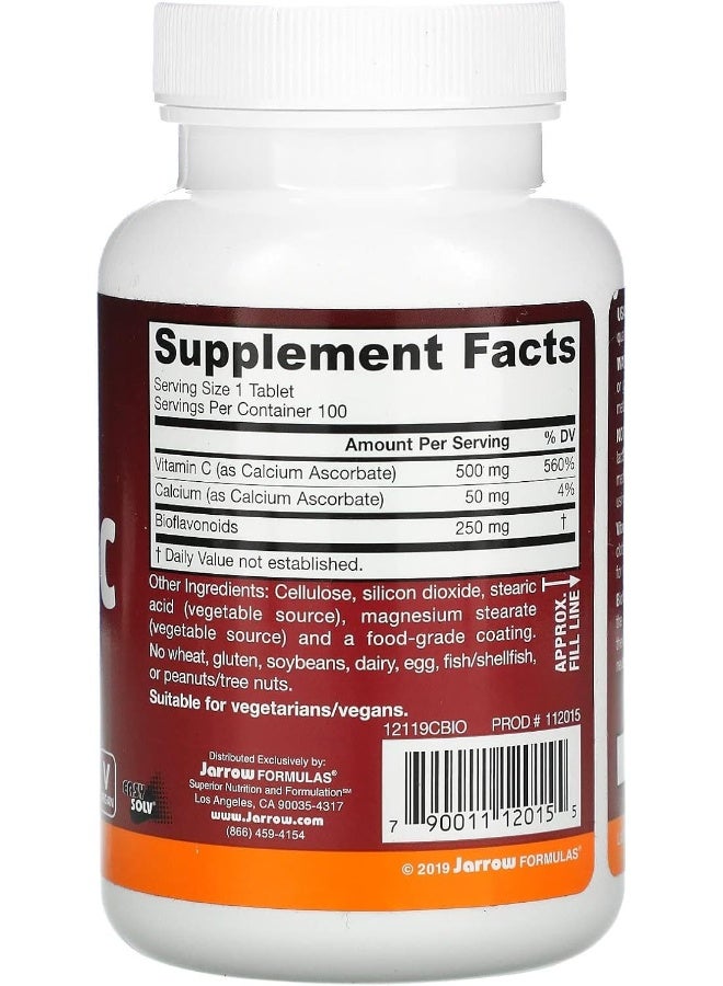 Jarrow Formulas Vitamin C + Citrus Bioflavonoids, Dietary Supplement Provides Antioxidant Protection, 750 mg, 100 Tablets - Image 2
