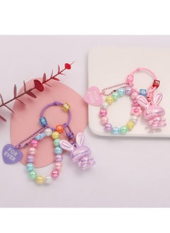 Gerenic 2pcs Acrylic Rabbit Keychain Pendants Earphone Protection Case Accessory  - Image 1