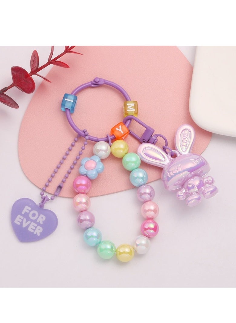 Gerenic 2pcs Acrylic Rabbit Keychain Pendants Earphone Protection Case Accessory  - Image 2