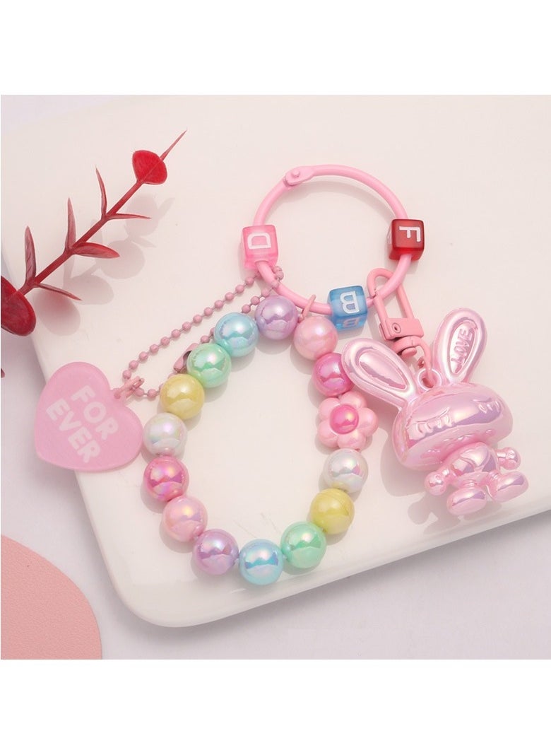 Gerenic 2pcs Acrylic Rabbit Keychain Pendants Earphone Protection Case Accessory  - Image 3