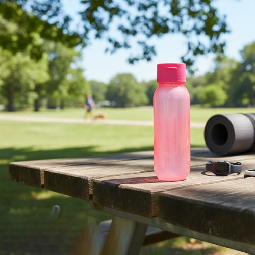 Gluman 500 ml Leak proof Plastic Claro Mini Spout Water Bottle Set of 3 | Flip-Top Spout Lid Plastic | Anti-Bacterial & BPA Free | 100% Food Grade | Ideal for Gym, Travel, School, Office, Kids - Pink - Image 4