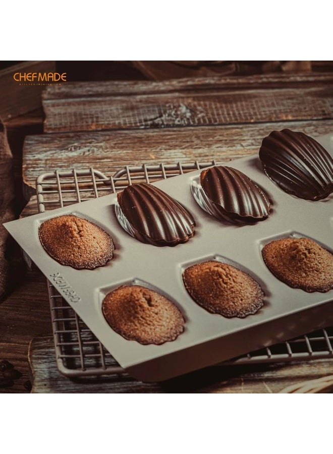 CHEFMADE WK9849 12 Cup Non-Stick Madeleine Cake Pan - Image 5