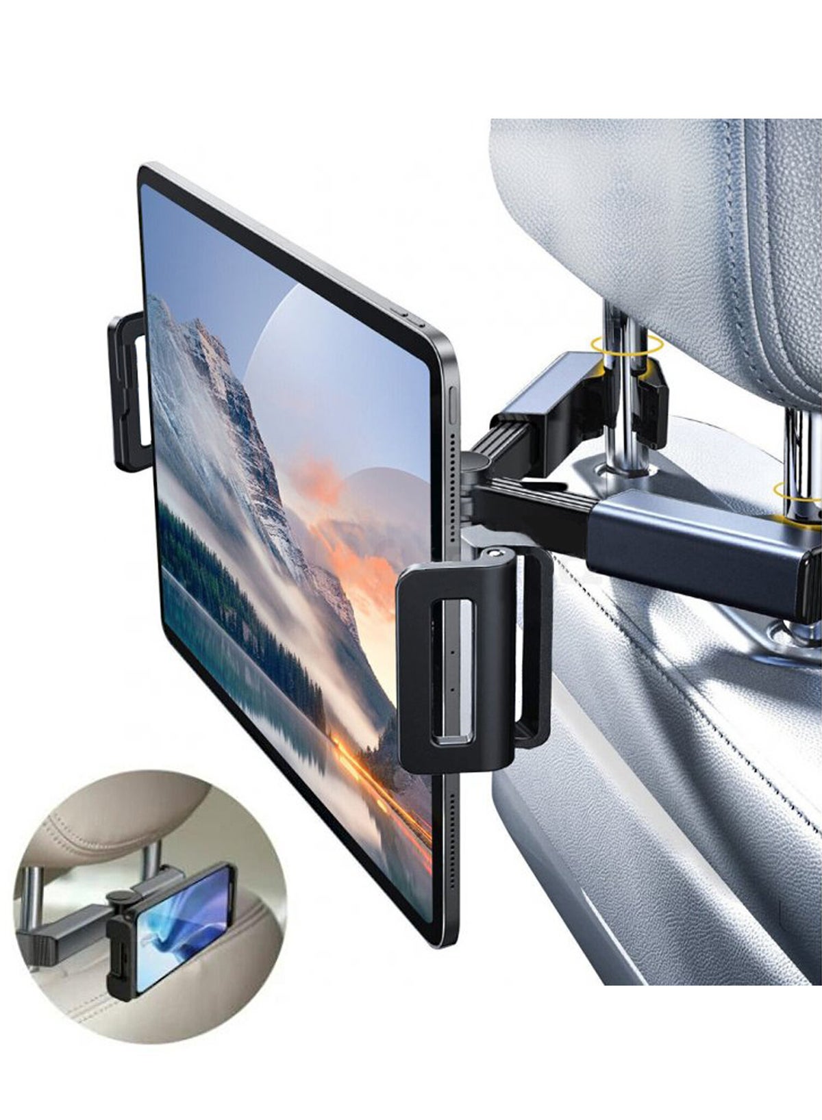 Generic Tablet iPad Holder for Car Mount Headrest, Extendable Back