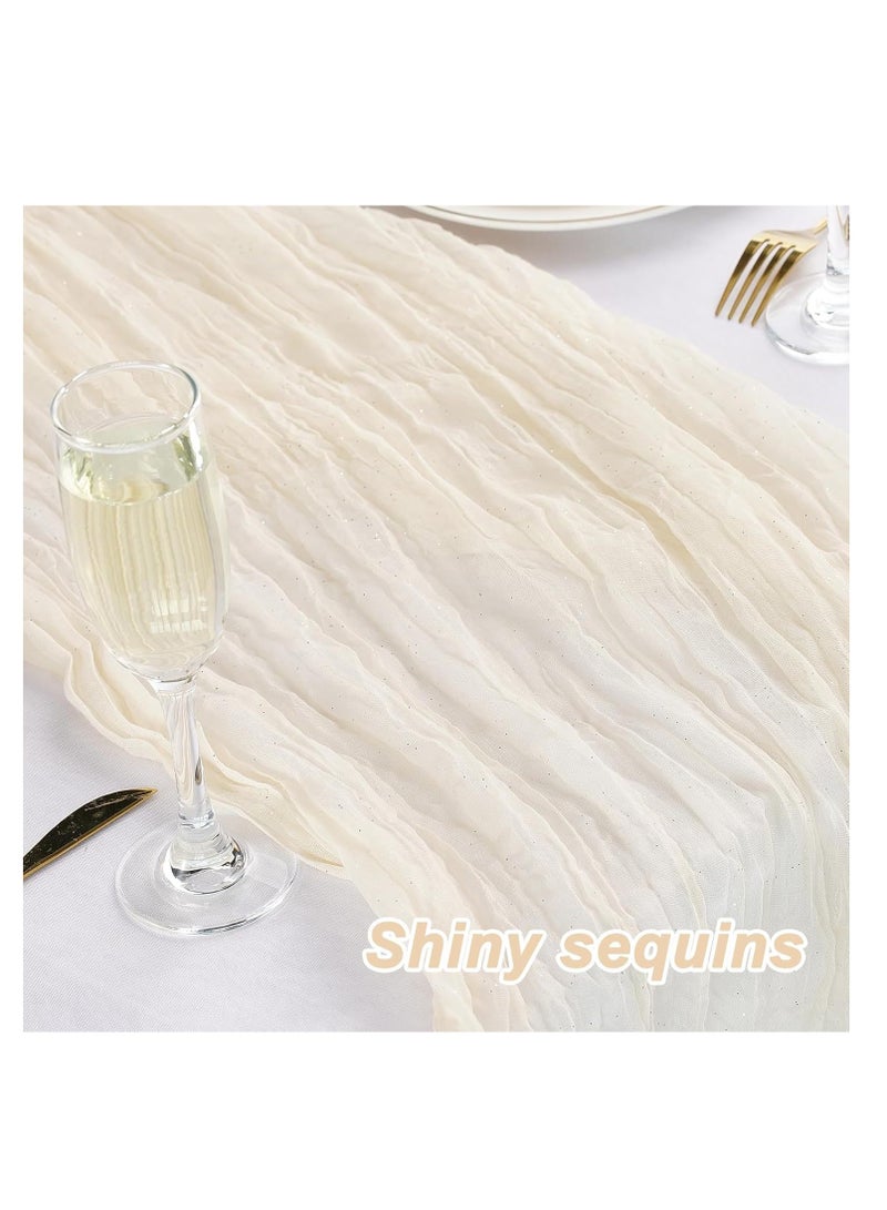 مفرش طاولة مطوي من قماش الجبن اللامع، مفرش طاولة من الشاش الذهبي المرشوش، مفرش طاولة لحفلات الزفاف - Image 2