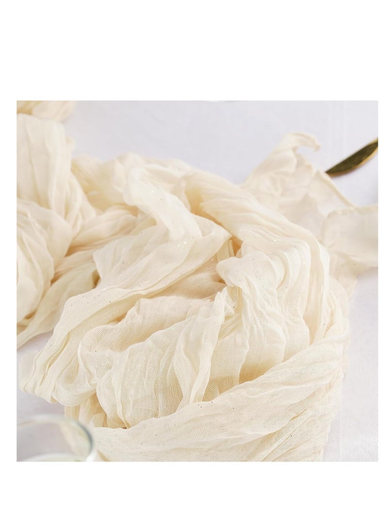 مفرش طاولة مطوي من قماش الجبن اللامع، مفرش طاولة من الشاش الذهبي المرشوش، مفرش طاولة لحفلات الزفاف - Image 3