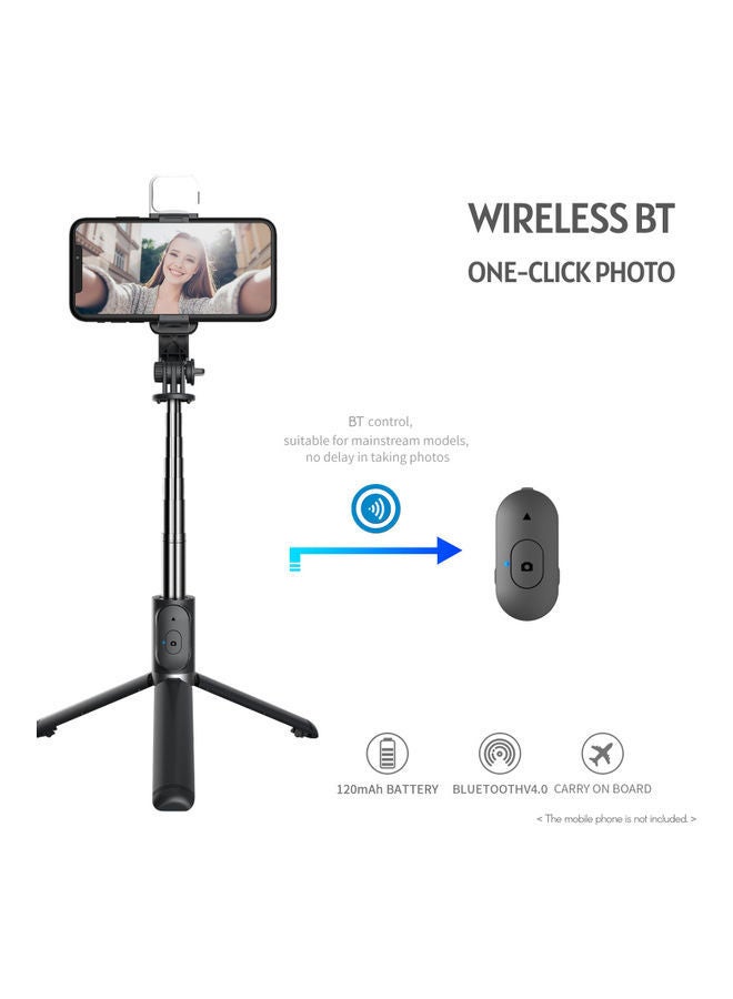 NIBEMINENT Wireless BT Selfie Stick With Extendable Tripod Black  - Image 2