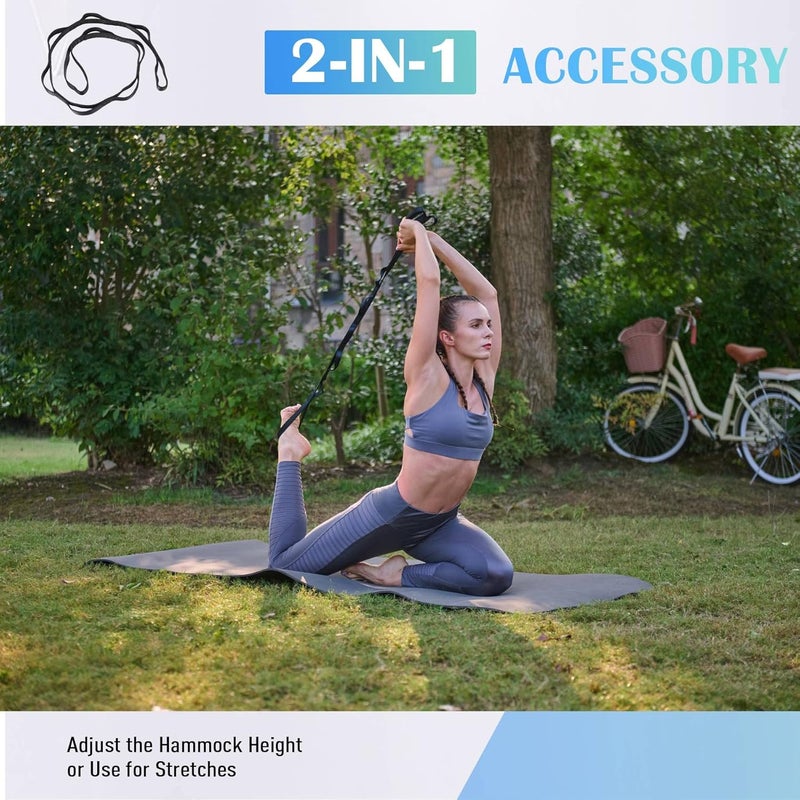ZELUS Aerial Yoga Swing Sling Strong Yoga Hammock Kit Set Trapeze Inversion Equipment Include 2 Extensions Straps and Ceiling Mounting Kit - Image 4