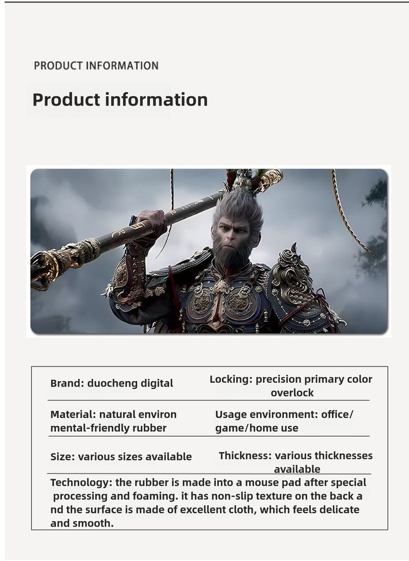 Generic Black Myth：Wu Kong Gaming Mouse Pad，700*300*2 mm，Waterproof and dirt-resistant gaming mouse pad  - Image 5