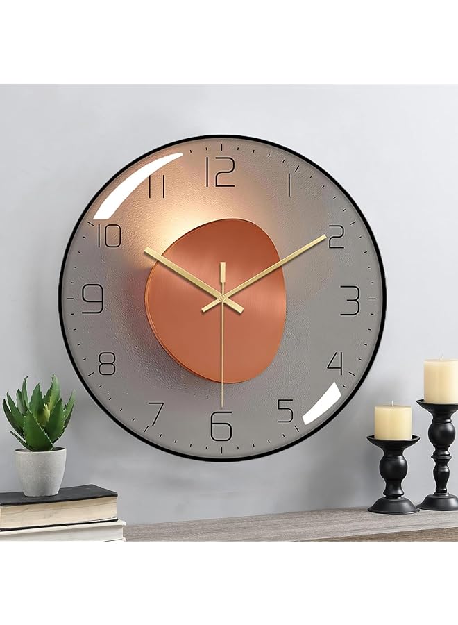 The Bros Wall Clock, 12 Inch Silent Non-Ticking Battery Operated Quartz Clock, Round Classroom Clock, 3D Curved Glass Large Wall Clock Decorative for School, Office, Living Room, Bedroom, Kitchen (B-C) - Image 1