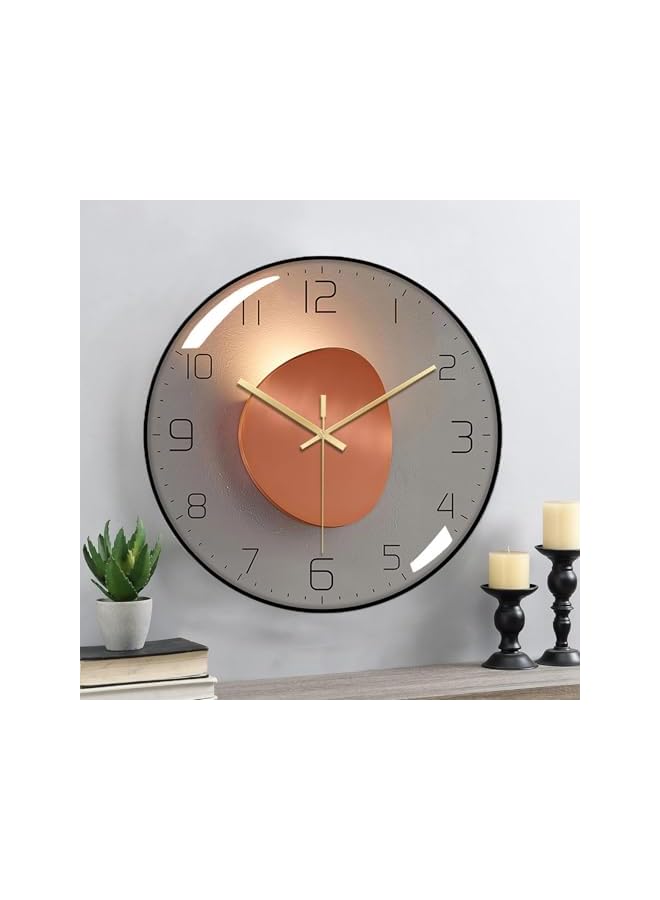 The Bros Wall Clock, 12 Inch Silent Non-Ticking Battery Operated Quartz Clock, Round Classroom Clock, 3D Curved Glass Large Wall Clock Decorative for School, Office, Living Room, Bedroom, Kitchen (B-C) - Image 2
