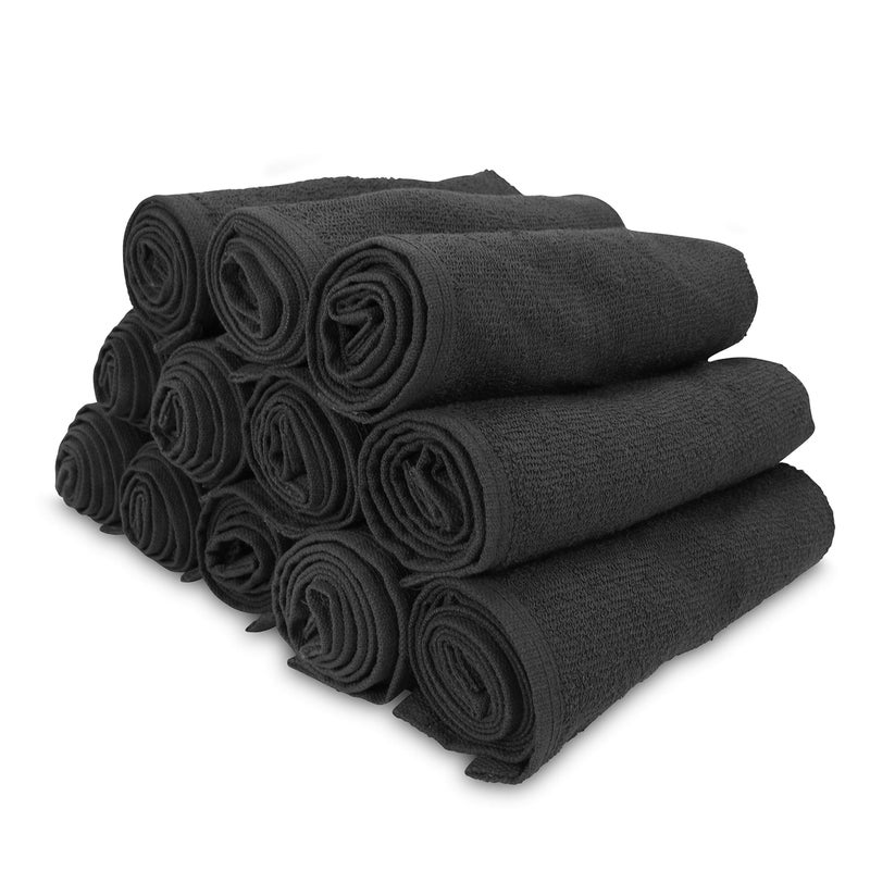 Arkwright, LLC Arkwright Bleach Proof Salon Towels - Pack of 12 - Highly Absorbent, 100% Cotton, Quick Dry Spa Face Towel for Hair Stylist, Barber, Pedicure, and Esthetician, 16 x 28 in, Hunter Green - Image 1