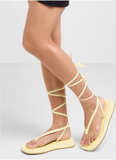 Truffle Flatform Toe Thong Strappy Flat Sandal  - Image 1