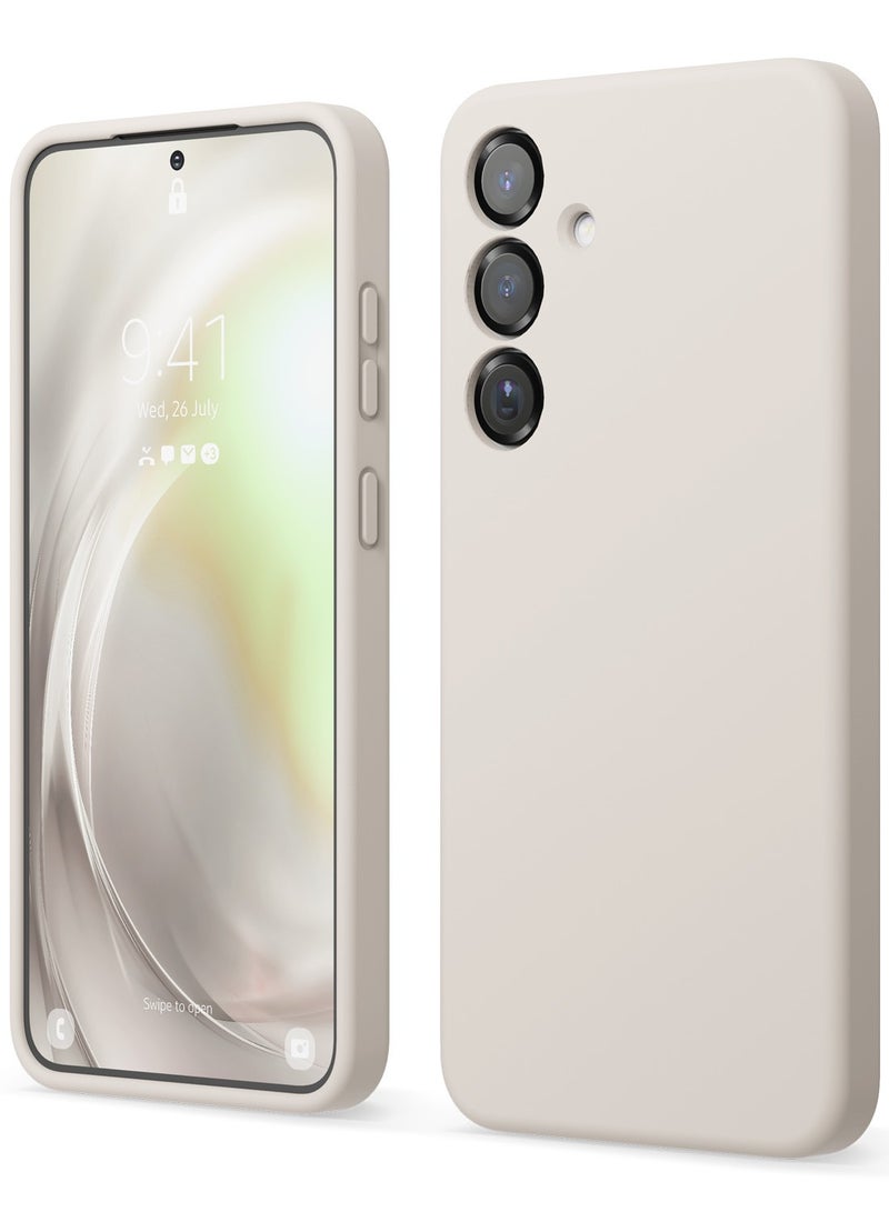 Elago Liquid Silicone for Samsung Galaxy S25 PLUS Case Cover Full Body Screen Camera Protective, Shockproof, Slim, Anti-Scratch Soft Microfiber Lining - Stone - Image 1