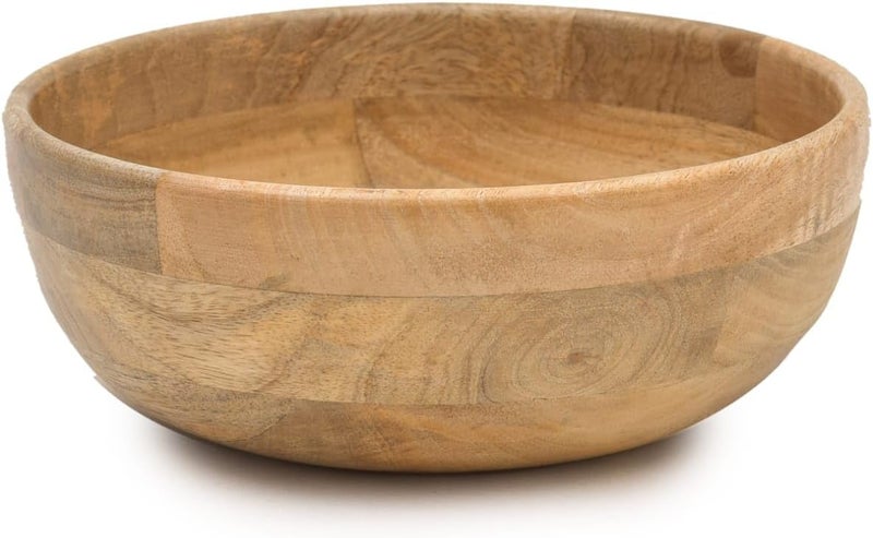 OGGN Natural Mango Wood Mixing & Serving Bowl, Handmade Wooden Salad Bowls, Antique Soup Serve Ware, Elegant Multipurpose Bowl for Salads, Soups, Snacks - Large (8 Inch) - Image 5