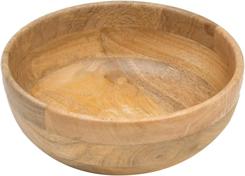 OGGN Natural Mango Wood Mixing & Serving Bowl, Handmade Wooden Salad Bowls, Antique Soup Serve Ware, Elegant Multipurpose Bowl for Salads, Soups, Snacks - Large (8 Inch) - Image 3
