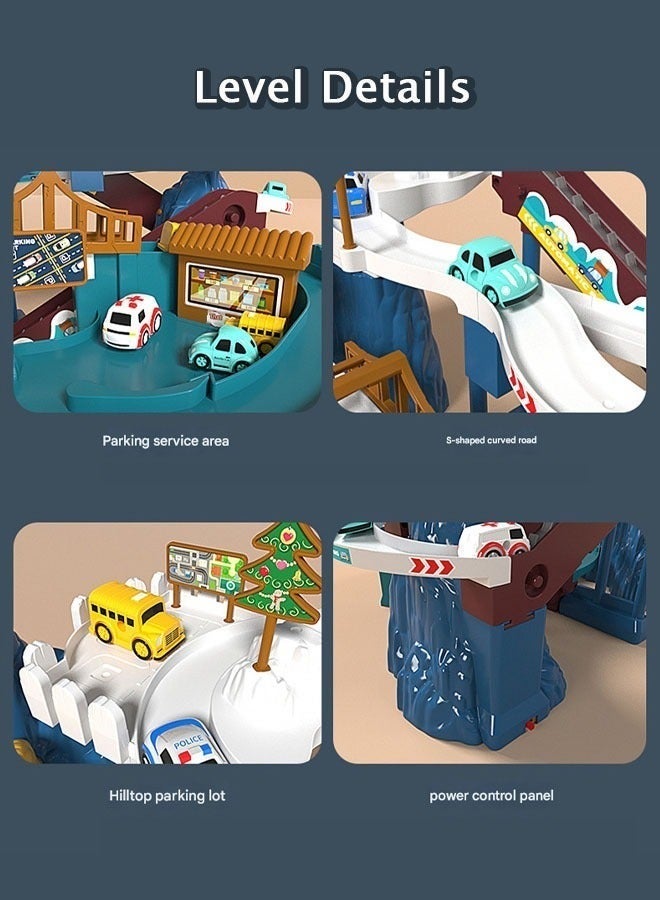 لعبة سيارة سباق، لعبة مسار ديناصور، ألعاب تعليمية، موقف سيارات على طريق متعرج على شكل ديناصور، سيارة سكة حديدية لتسلق التلال، مجموعة ألعاب مركبات ملونة مع 10 سيارات سباق للأطفال - Image 5