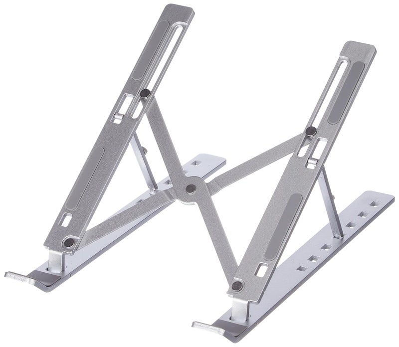HUMBLE Laptop Stand for Desk 6Angle Adjustable Ergonomic Foldable Aluminum AntiSlip Portable Tabletop LaptopDesktop Riser Holder Compatible with All Laptops and iPad10156 Silver - Image 1