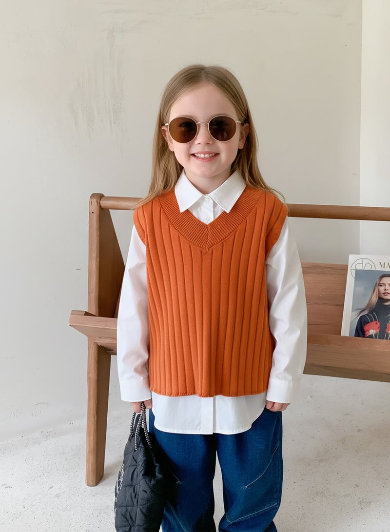 WiNi BEE Soft Stretchy Rib-Knit Vest for Toddler Boys Girls, Warm Sleeveless Upper Layer Top for T-Shirt Shirt, Playwear Schoolwear and Inside Coat - Image 2