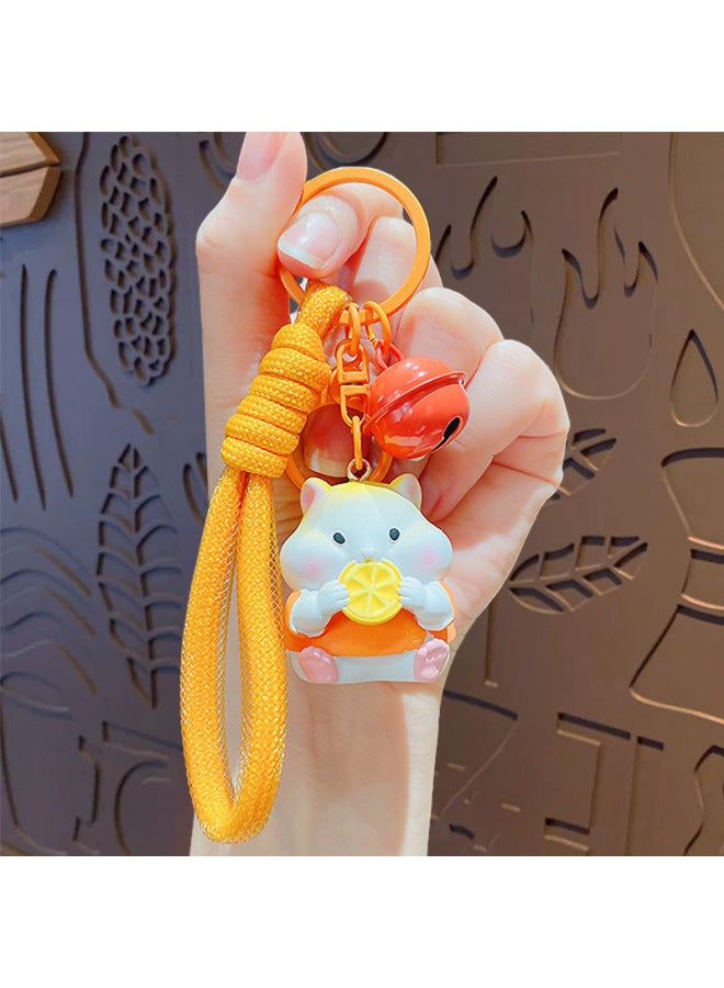 Cartoon Hamster Doll Keychain Bag Pendant Female Cute Couple Car Keychain Hanging elry Creative Small Gift