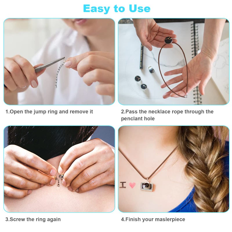 DHOOZ 100 Pcs Leather Necklace Cord with Clasps, Rope Necklace String, 5 Colors Necklace Cords for Pendants, 19.7" Premium Necklace Chains for Jewelry Making Supplies, 2mm Waxed Necklace Bracelet Cord DHOOZ - Image 5