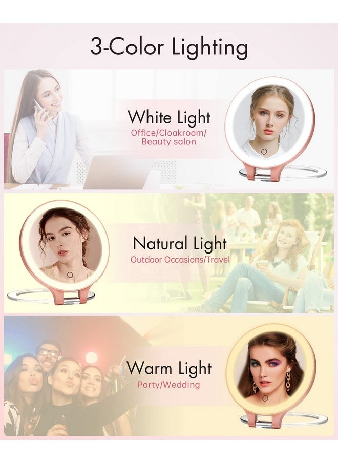 Magnifying Mirror 10X 1X Double Sided Magnification Makeup Vanity Mirror Rechargeable Lighted Mirror With 3 Color Setting Adjustable Rotation Led Vanity Desk Mirror