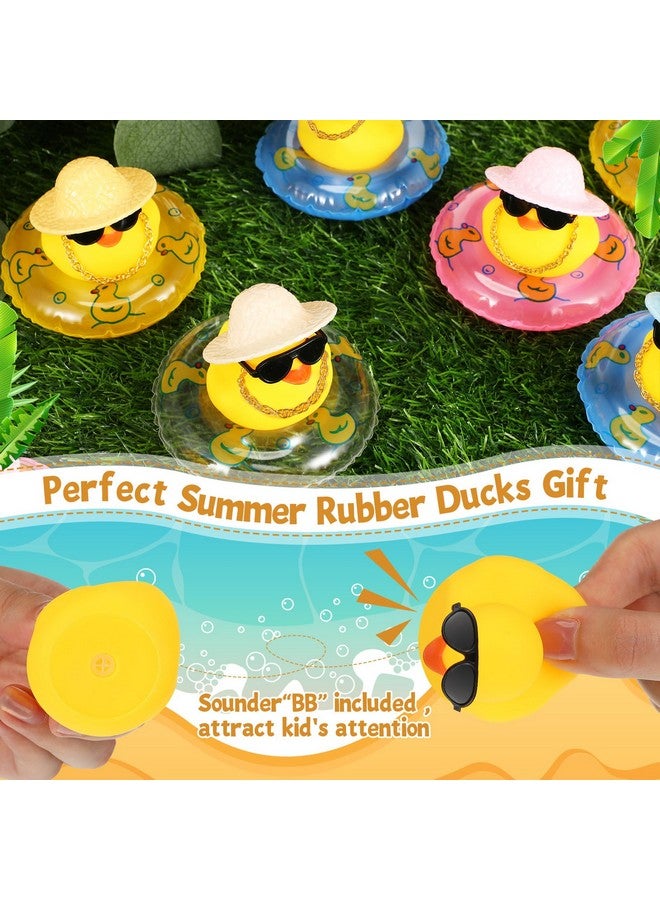 Jerify 48 Pieces Summer Rubber Ducks Hawaiian Rubber Duck 2 Inch Beach Rubber Duck Funny Bathtub Toys with Beach Bag for Birthday Beach Theme Party Favor Shower Swimming Pool Games Gift Supplies (Pool) - Image 2