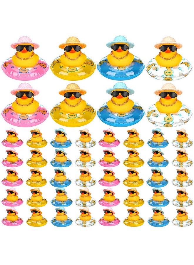 Jerify 48 Pieces Summer Rubber Ducks Hawaiian Rubber Duck 2 Inch Beach Rubber Duck Funny Bathtub Toys with Beach Bag for Birthday Beach Theme Party Favor Shower Swimming Pool Games Gift Supplies (Pool) - Image 1