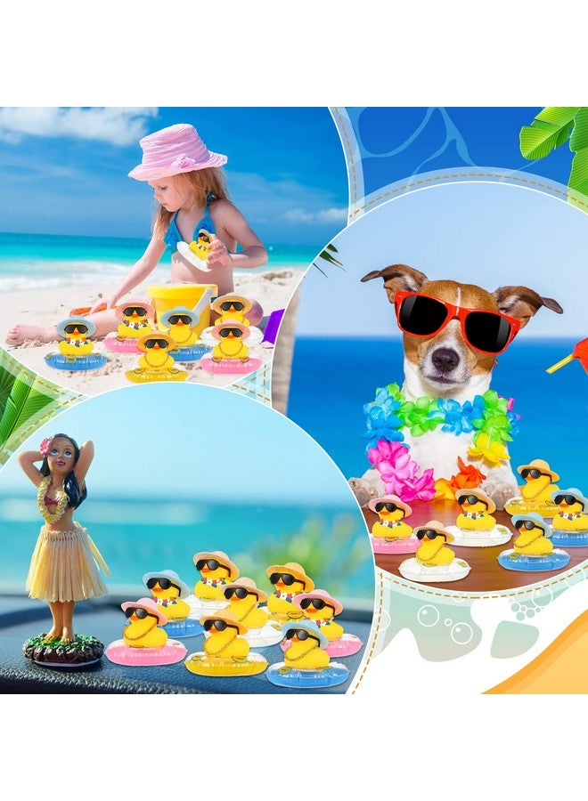 Jerify 48 Pieces Summer Rubber Ducks Hawaiian Rubber Duck 2 Inch Beach Rubber Duck Funny Bathtub Toys with Beach Bag for Birthday Beach Theme Party Favor Shower Swimming Pool Games Gift Supplies (Pool) - Image 5