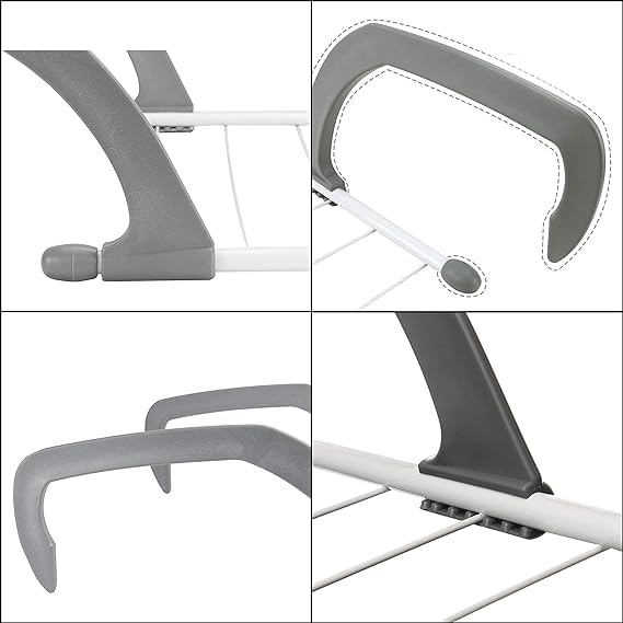 RIGJAK Metal Adjustable Cloth Drying Stand Rack Balcony Window Hanging Cloth Hanger Laundry Organizer Shelf Wall Cloth Dryer Stand - Image 4
