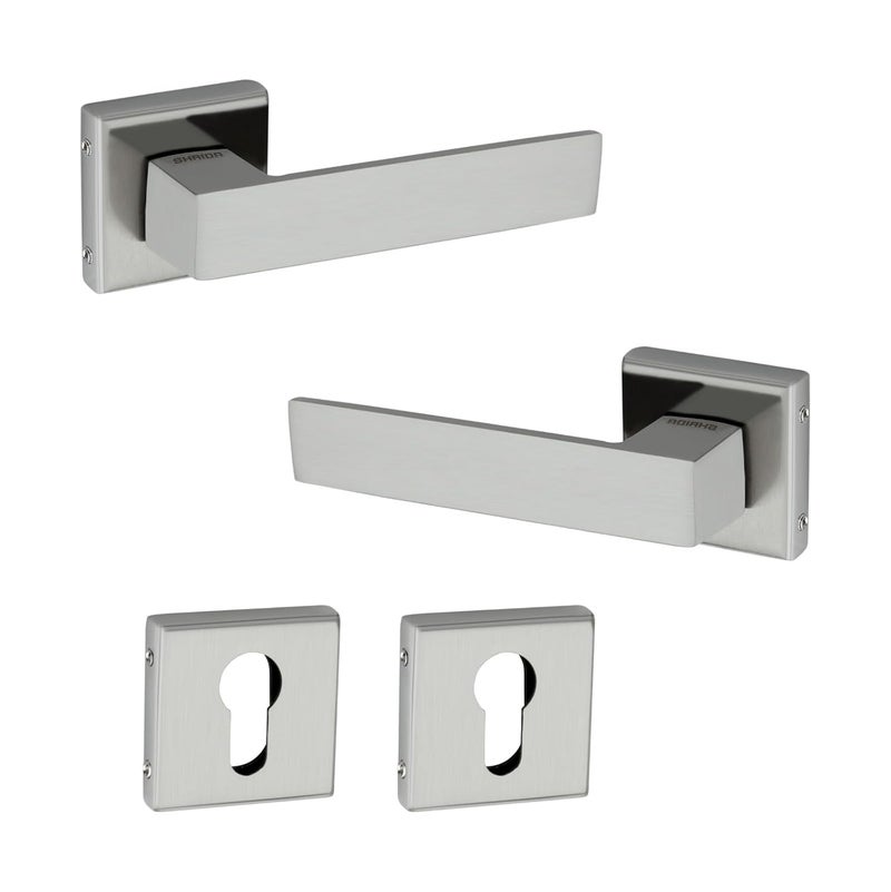 Shrida 421 Stainless Steel Door Handle on Rose | SS Finish | 52 mm Plate Size | Sleek & Durable Handle for Modern Interior Doors - Image 2