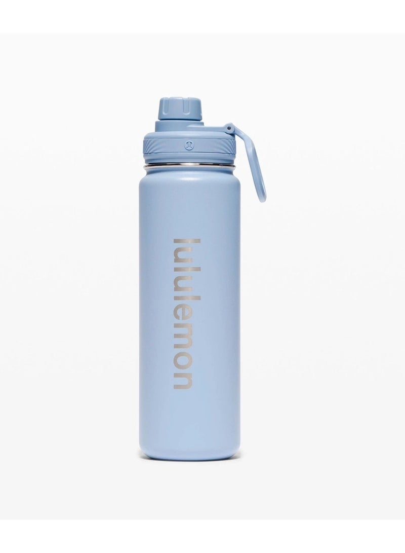 24oz Stainless Steel Back to Life Sport Water Bottle with Push-Pull Lid and Straw, BPA-Free