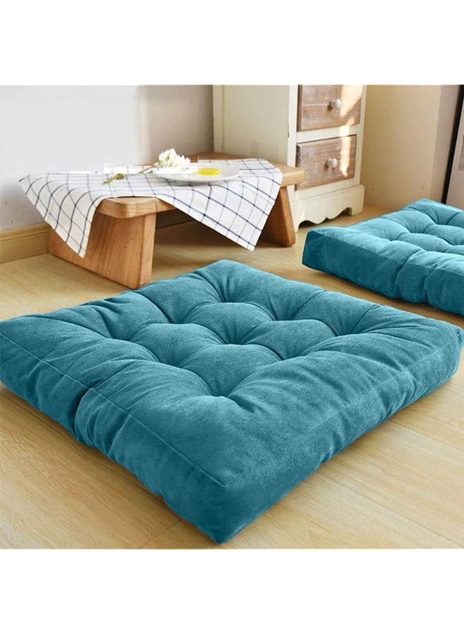 Zaboon New York Simple And Comfortable Square Floor Velvet Tufted Cushion 55Cmx55Cmx10Cm - Image 1