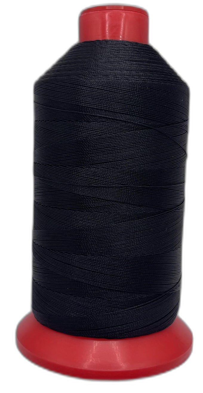BLACK BONDED NYLON SEWING THREAD V69 T70 1500 YARD HEAVY DUTY FOR OUTDOOR UPHOLSTERY CANVAS